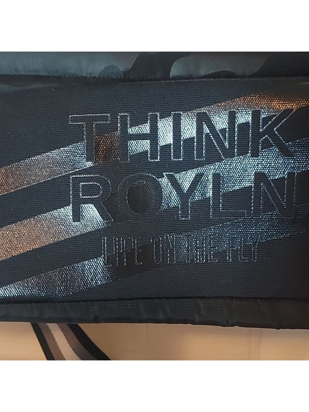 Think Royln Black Quilted Camo Tote Crossbody Bag - Picture 7 of 12